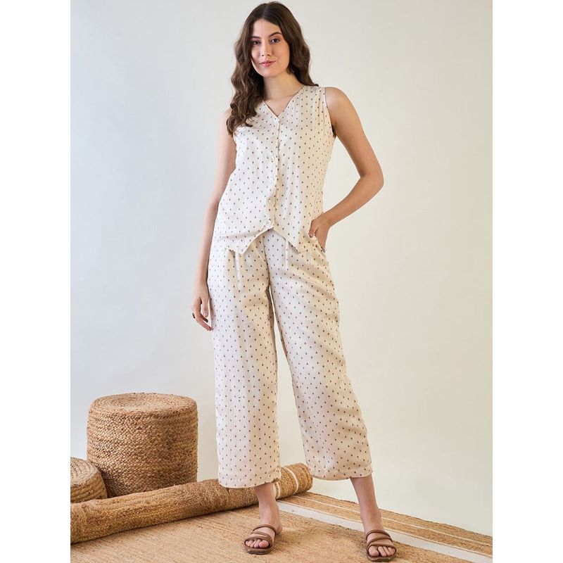 The Kaftan Company Premium Cotton Satin Co-Ord with Waistcoat Styling (Set Of 2) (3XL)