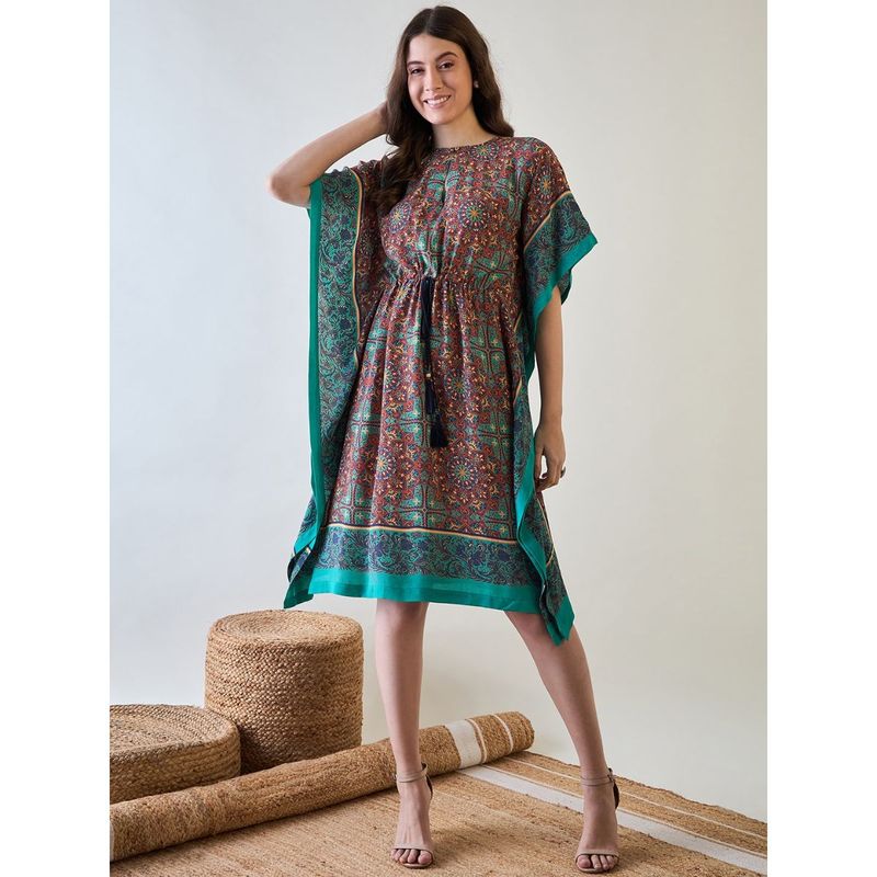 The Kaftan Company Maroon Kaleidoscopic Kaftan Dress (2XL)