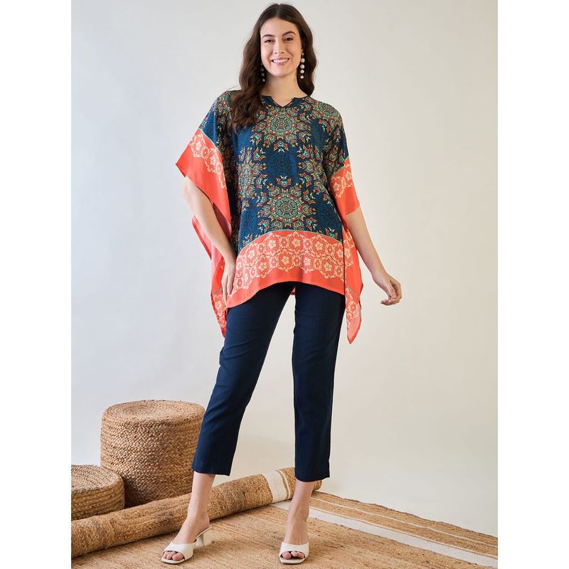 The Kaftan Company Blue Circles Kaftan Top (S)