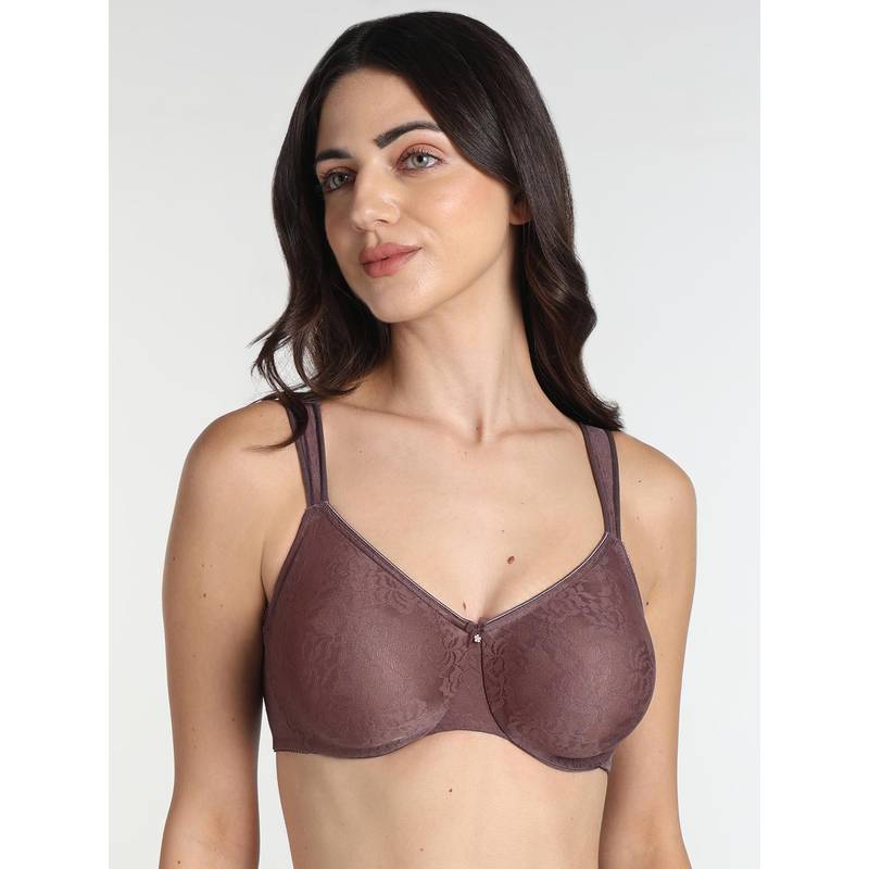 Wacoal Womens Grey Athena Wired Seamless Lace Plus Size Bra (34D)