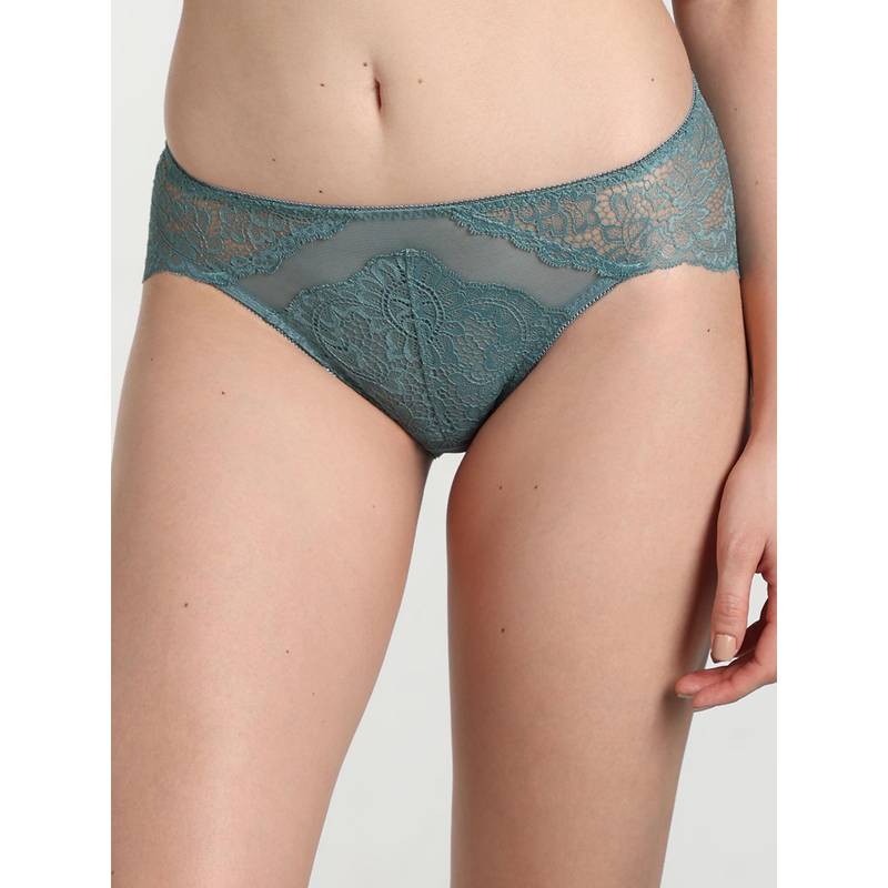 Wacoal Green Emma Lace Low Waist Bridal Wear Lace Bikini Panty (S)