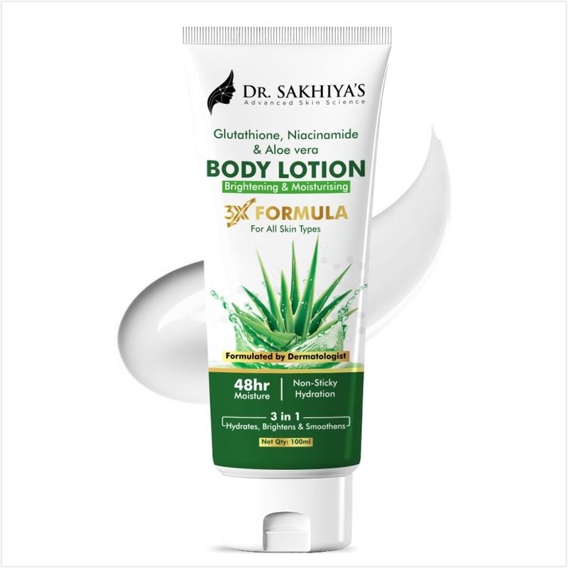 Dr. Sakhiya Skin Brightening Body Lotion Glutathione, Niacinamide & Aloe Vera Formula
