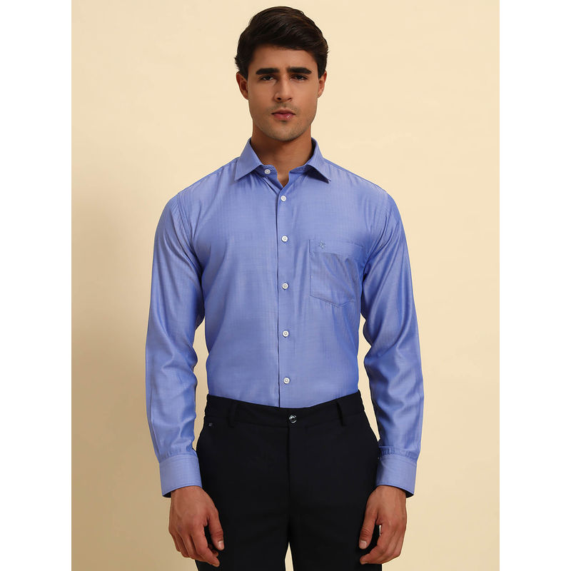 Cantabil Blue Breathable & Soft Regular Fit Shirt (38)