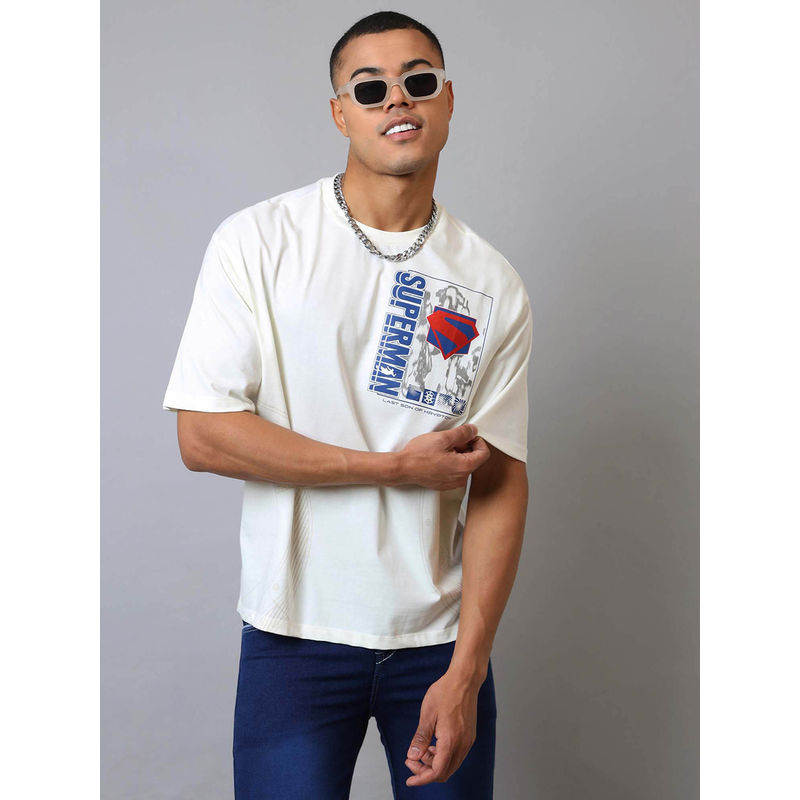Free Authority White Superman Graphic Oversized T-Shirt (XL)