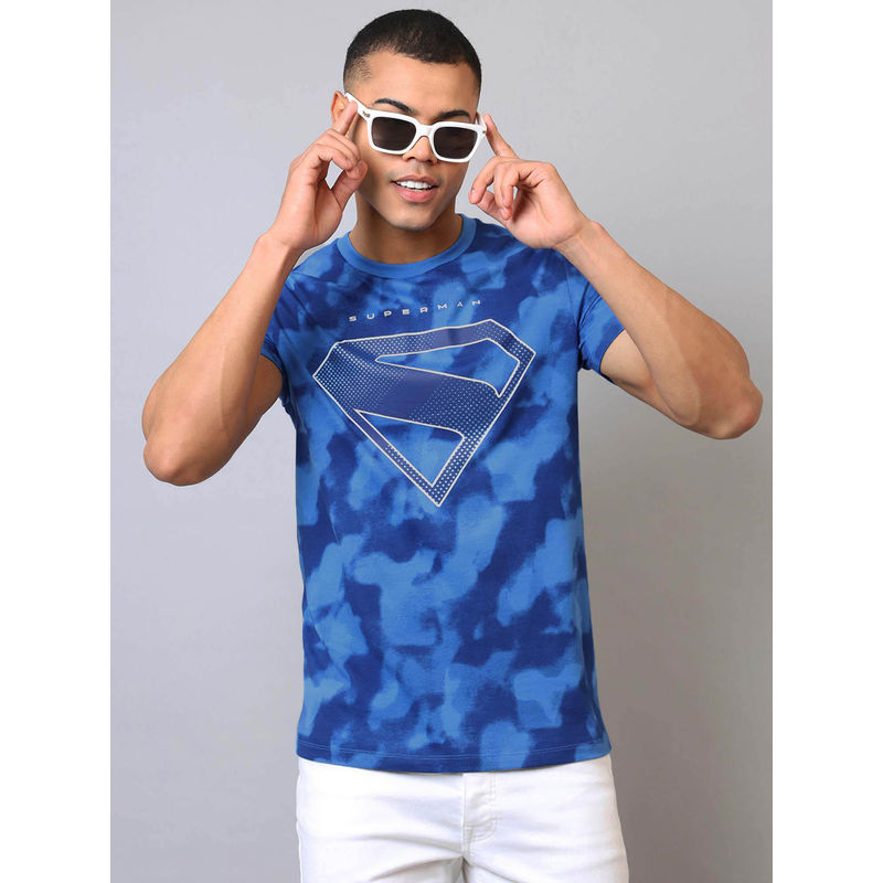Free Authority Blue Superman Graphic Regular Fit T-Shirt (S)