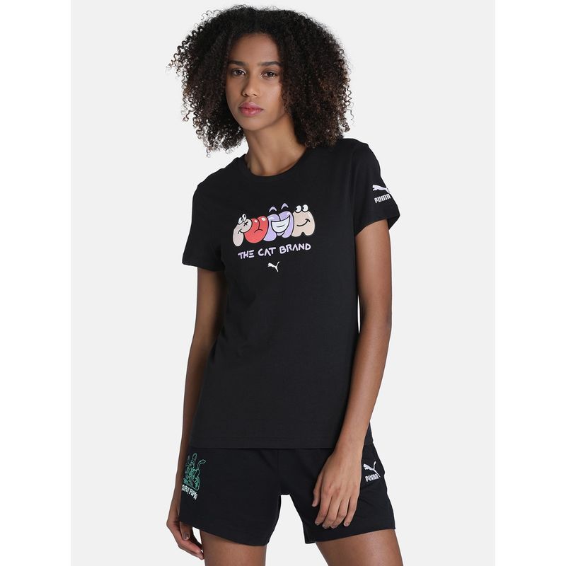 Puma Graphic Womens Black T-Shirt (S)