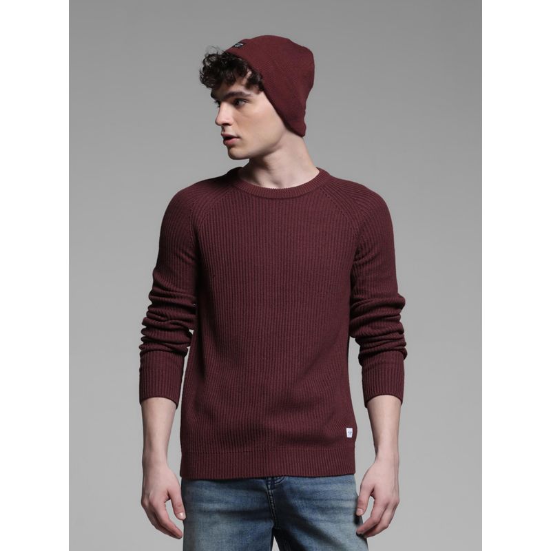 Jack & Jones Wine Slim Fit Crew Neck Sweater (2XL)