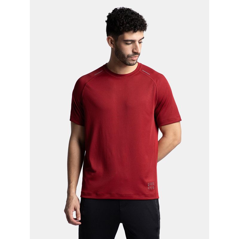 Jockey MV16 Men Lightweight Microfiber Solid Active Wear T-Shirt - Sundried Tomato (M)