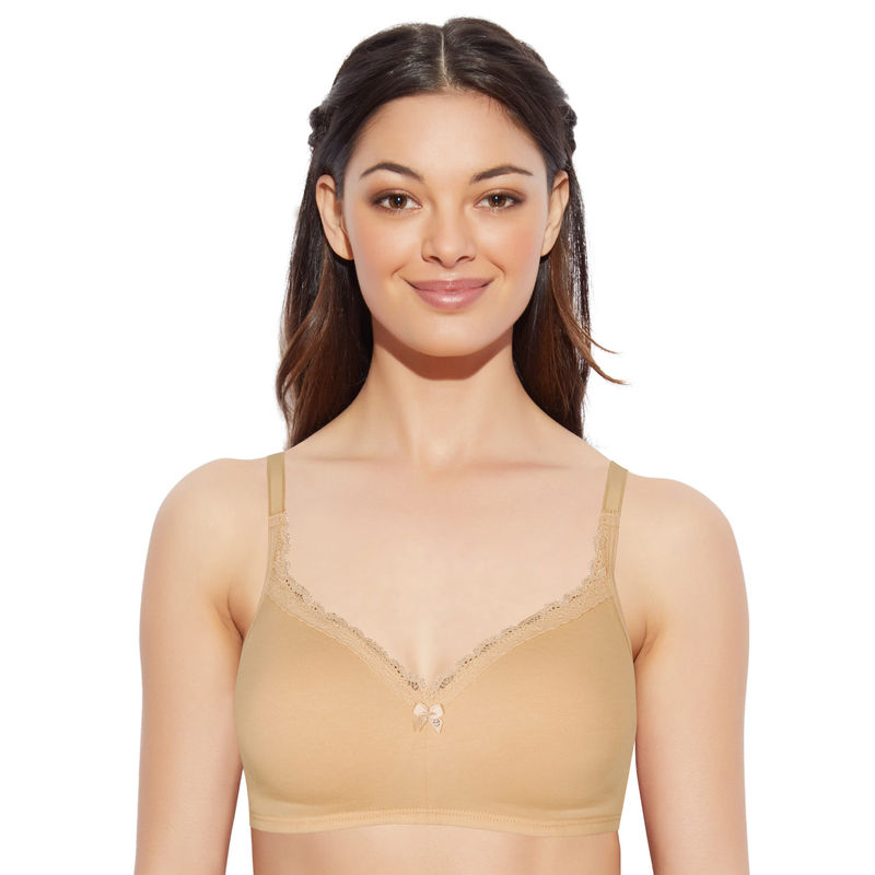 Enamor A017 Smoothening Wirefree Balconette T-Shirt Bra - Padded High Coverage - Skin - A017