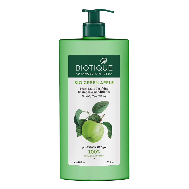 Biotique Green Apple Shine & Gloss Fresh DaiLy Purifying Shampoo & Conditioner