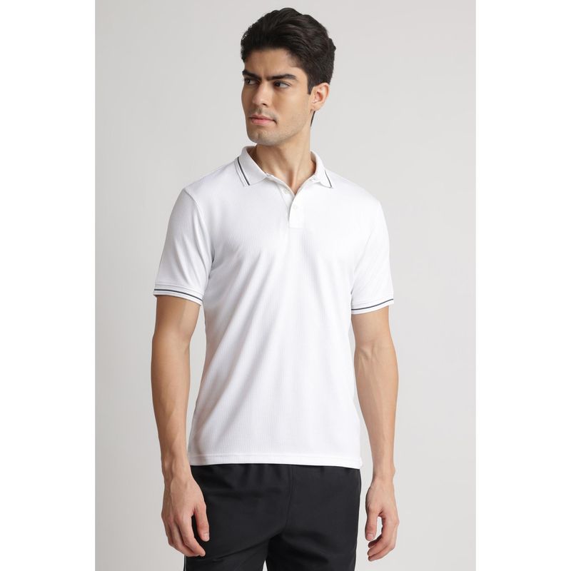 Reebok Mens White Textured Polo T-Shirt (S)