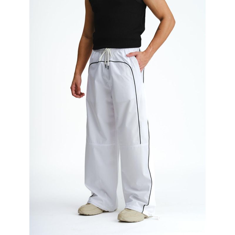 Bonkers Corner White Sporty Deconstructed Loose Pants (M)