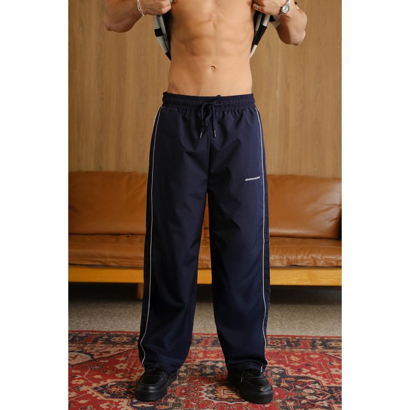 Bonkers Corner Navy Blue Tape Wide Leg Trackpant (L)