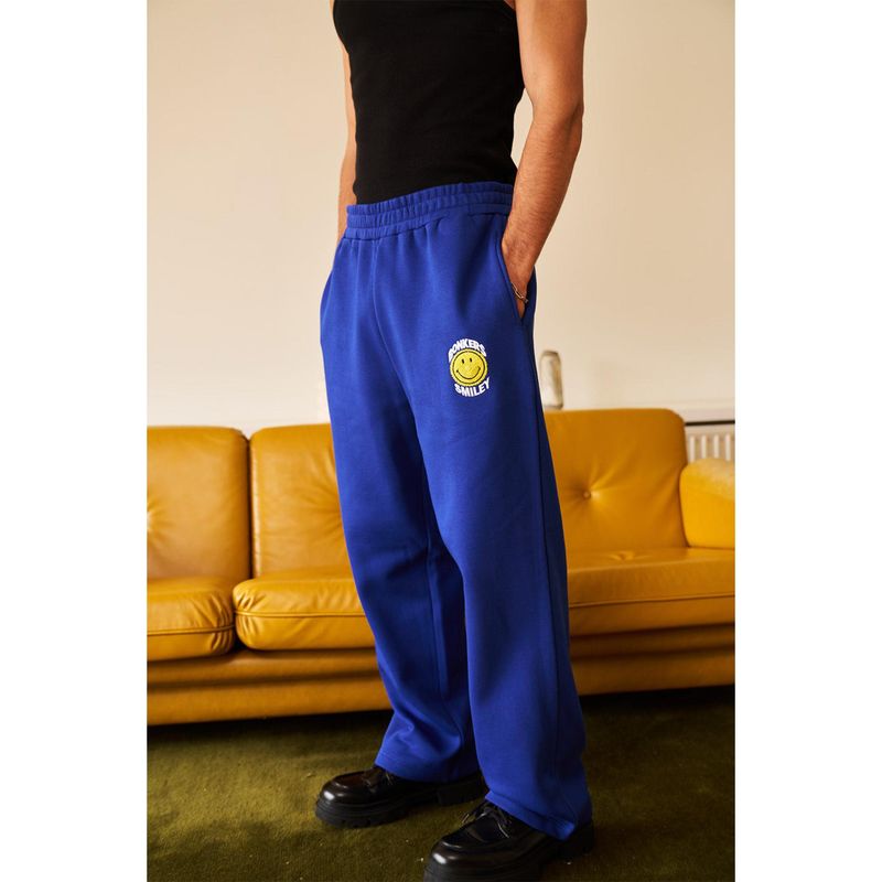 Bonkers Corner Royal Blue Straight Fit Trackpant (S)