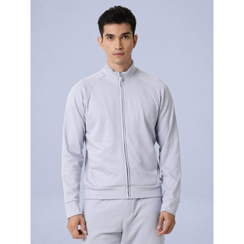 Rare Rabbit Blue Solid Regular Fit Jacket (M)