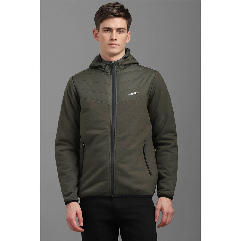 Louis Philippe Olive Solid Regular Fit Jacket (M)