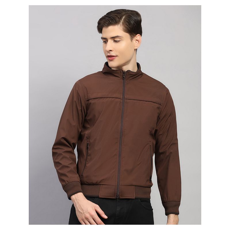Monte Carlo Men Regular Fit Solid Brown Winter Reversible Jacket (M)