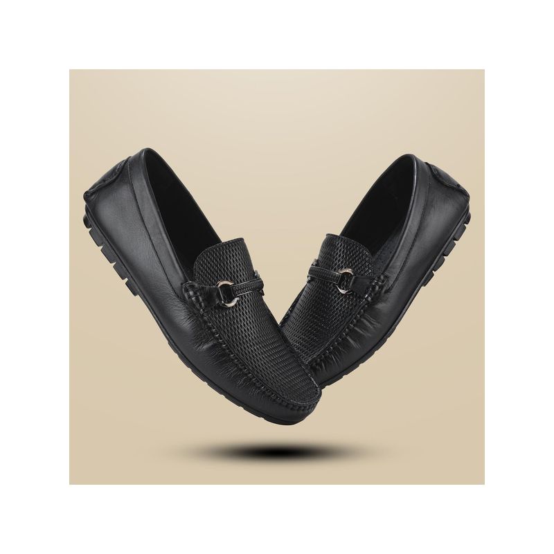 WOODLAND Mens Black Formal Loafers (UK-6)