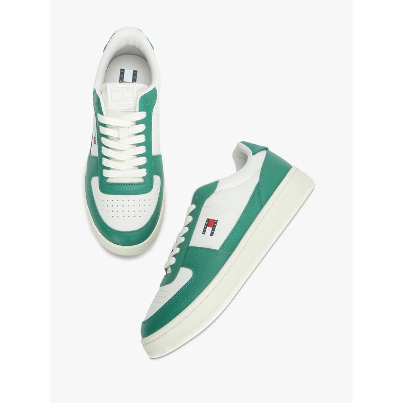 Tommy Hilfiger Women Green Leather Sneakers (EURO 36)