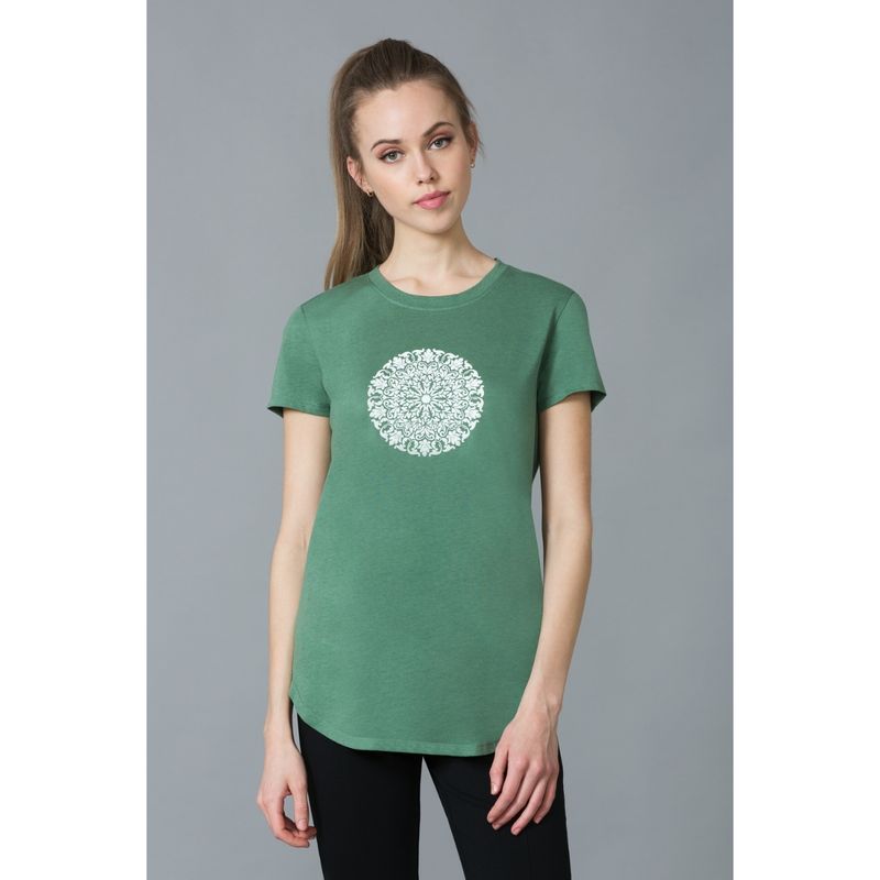Van Heusen Women Round Neck & Short Sleeve Lounge T-Shirt - Green (S)