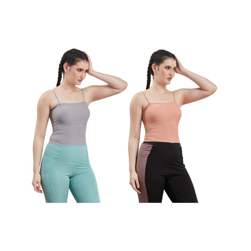 Secrets By ZeroKaata Assorted Lightly Padded Sports Bra Women (Pack of 2) (XS)