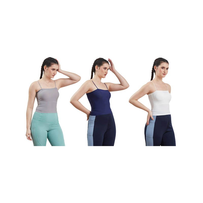 Secrets By ZeroKaata Assorted Lightly Padded Sports Bra Women (Pack of 3) (XS)