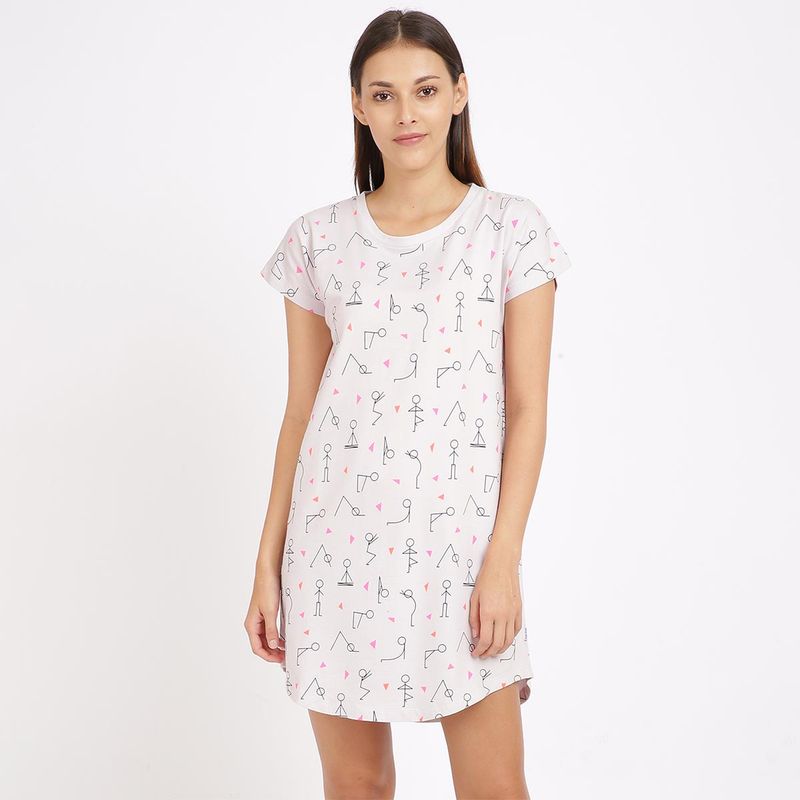 Mackly Women Yoga Nighty - White (XXL)