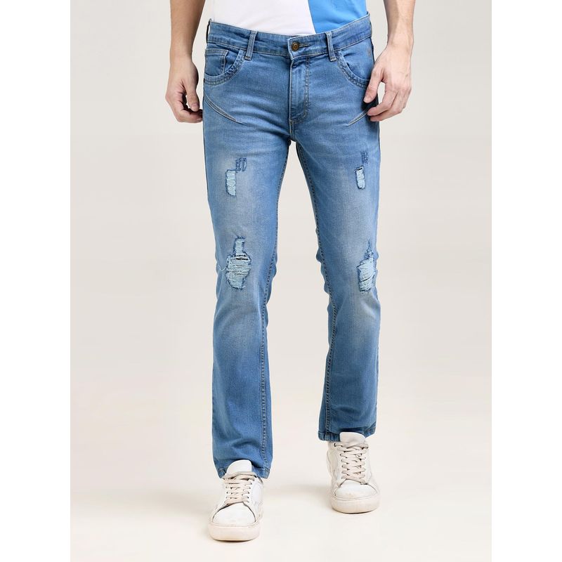 VUDU Frayed Edge Indigo Jeans (30)