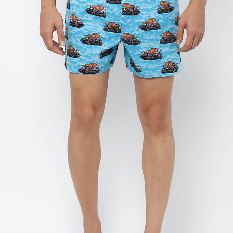 Buy American Eagle Men Blue Octopus Stretch Boxer Short Blue Online