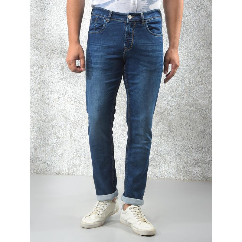 CRIMSOUNE CLUB Men's Navy Blue Skinny Jeans (28)