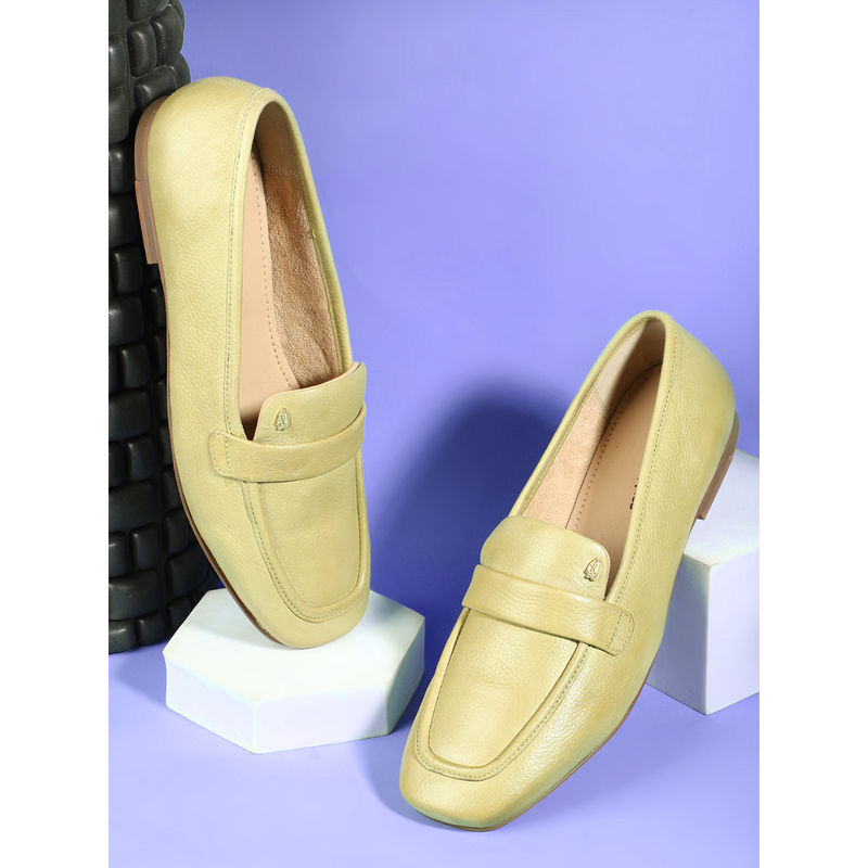 Hush Puppies Women Casual Round Toe Loafers Green (UK 3)