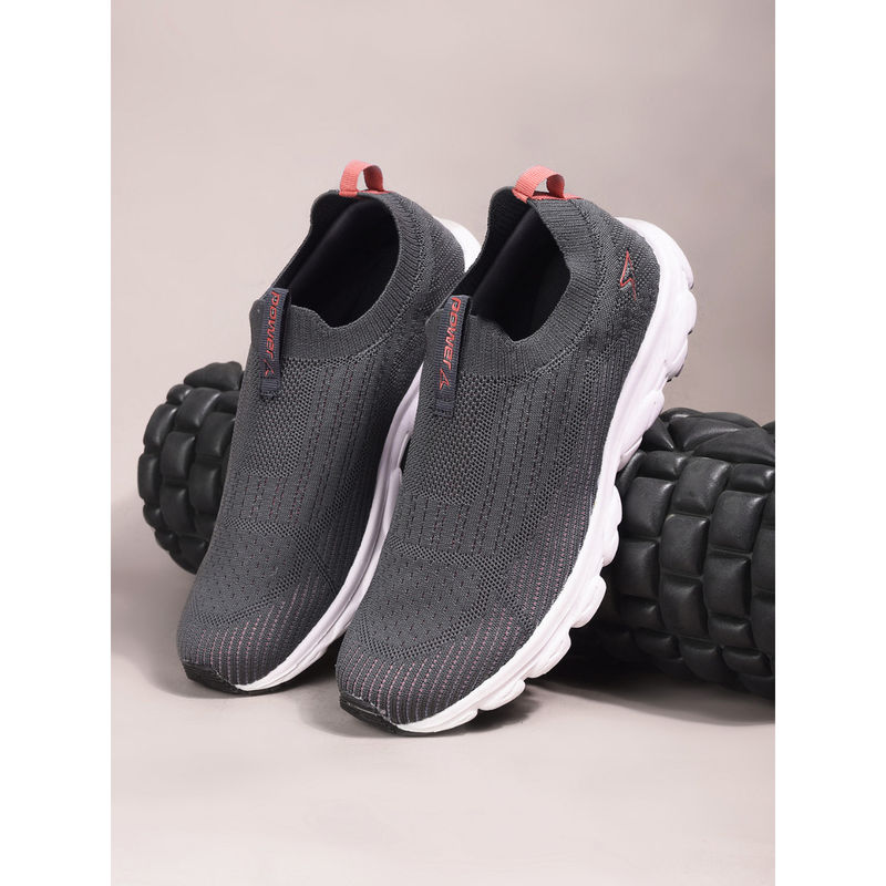 Power Women Sports Round Toe Low Top Walking Shoes Grey (UK 7)