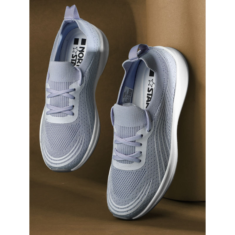 North Star Women Casual Round Toe Lace-Ups Sneakers Purple (UK 3)