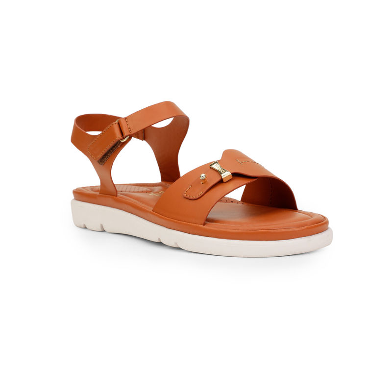 Bata Comfit Women Casual Round Toe Sandals Tan (UK 6)