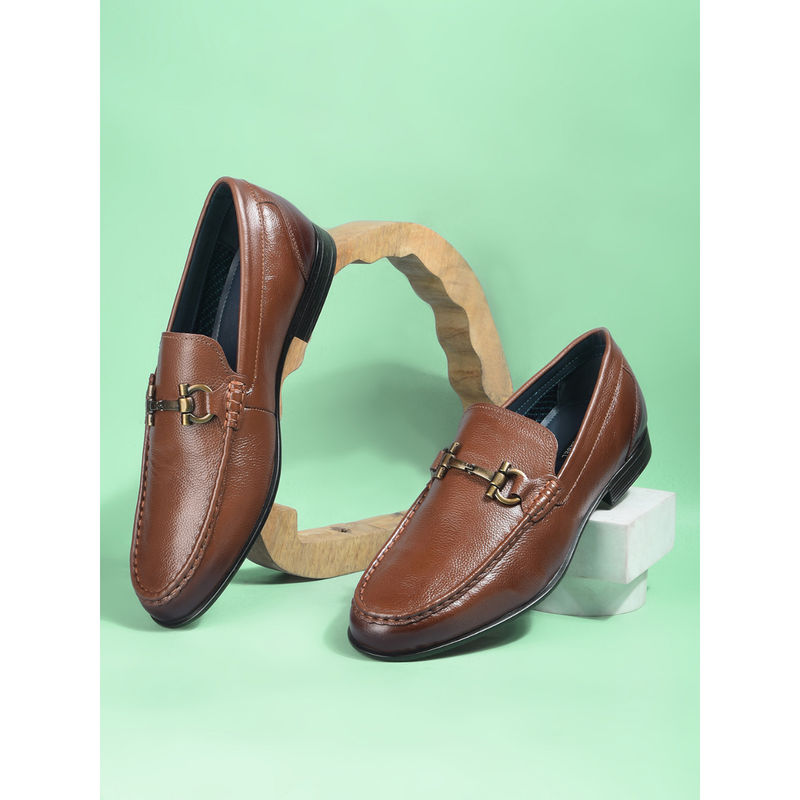 Red Label Men Formal Round Toe Loafers Tan (UK 6)