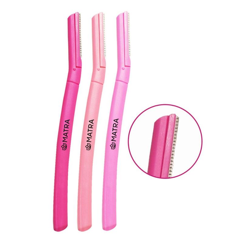 Buy Matra Face & Eyebrow Razor Facial Hair Remover Dermaplaning Tool (Pack of 3) Online