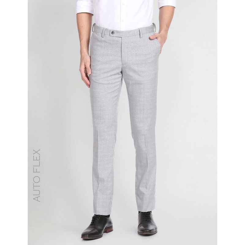 Arrow Dobby Recycled Autoflex Formal Trousers-Grey (30)