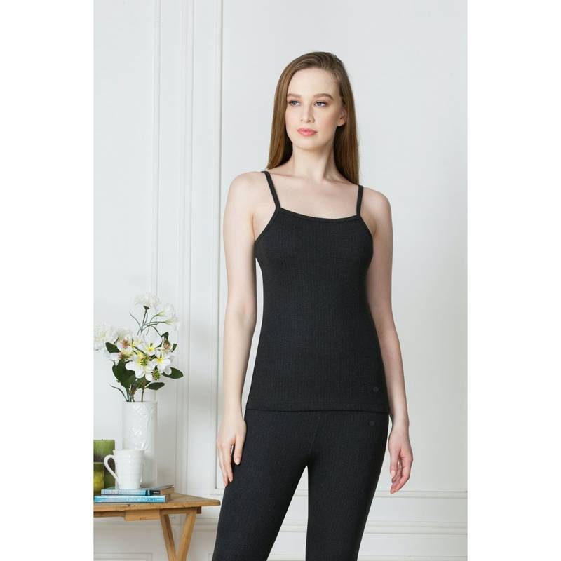Van Heusen Women Anti Bacterial & Sleeveless Thermal Camisole - Charcoal Melange (L)