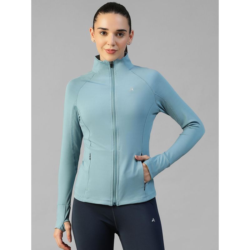 Buy Athlisis Blue Women's Everyday Sporty Zip-Up Gym and Training