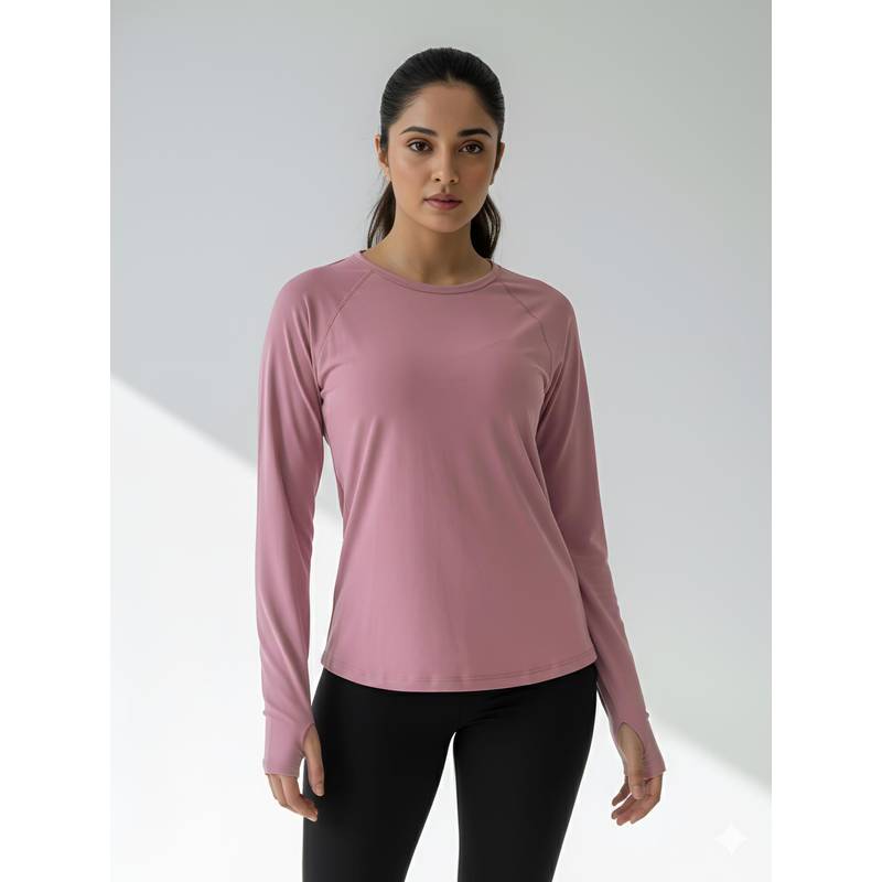 Fitkin Pink Women's Uv Resistant Back Laser Cut Pink T-Shirt (S)