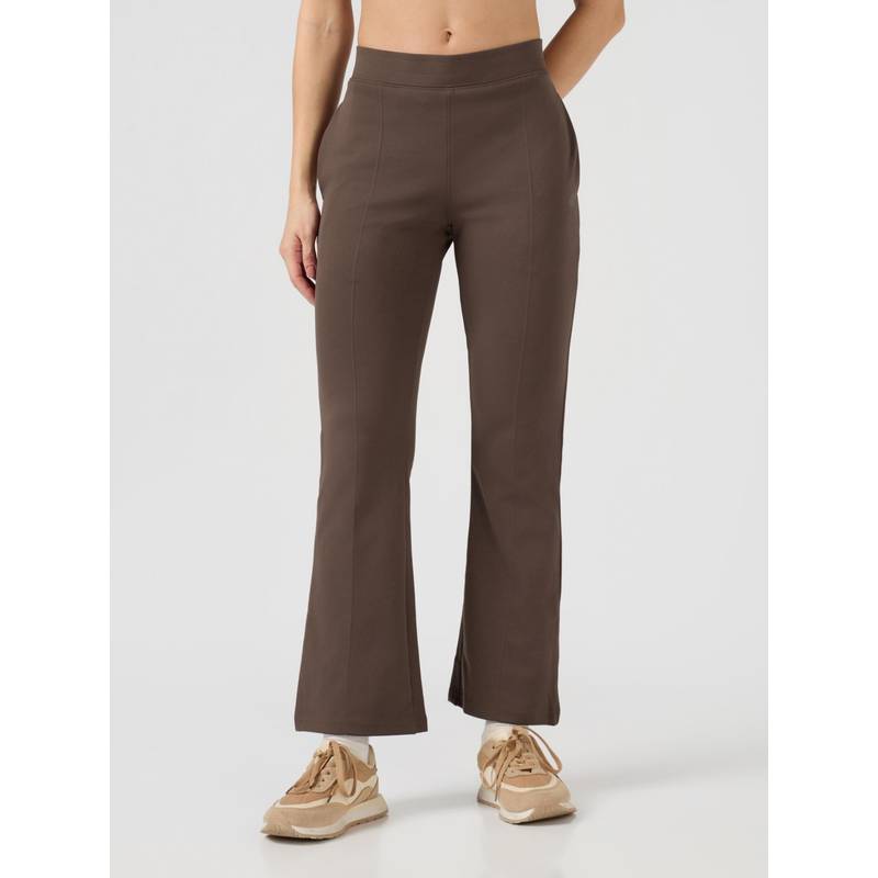 Technosport Brown Women's Stretchable Slim Fit Mid Waist Fit And Trackpant (S)