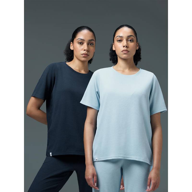 Technosport Multi-Colour Women's Relaxed Fit Cubic Melange Round Neck T-Shirt (Pack Of 2) (S)
