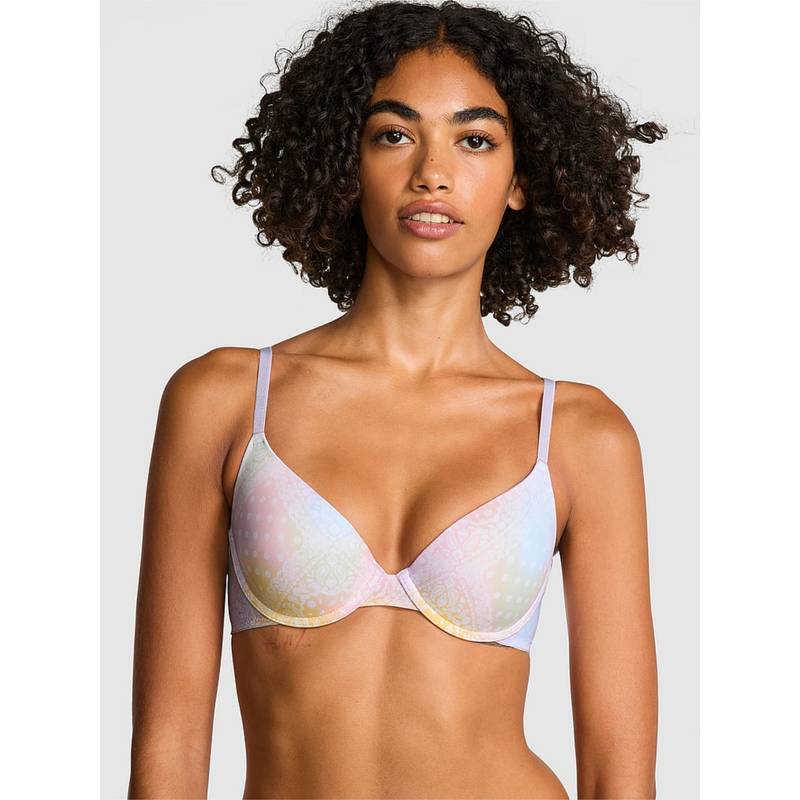 Victoria's Secret Pink Wear Everywhere Mulit-Color Printed Push Up Bra (38C)