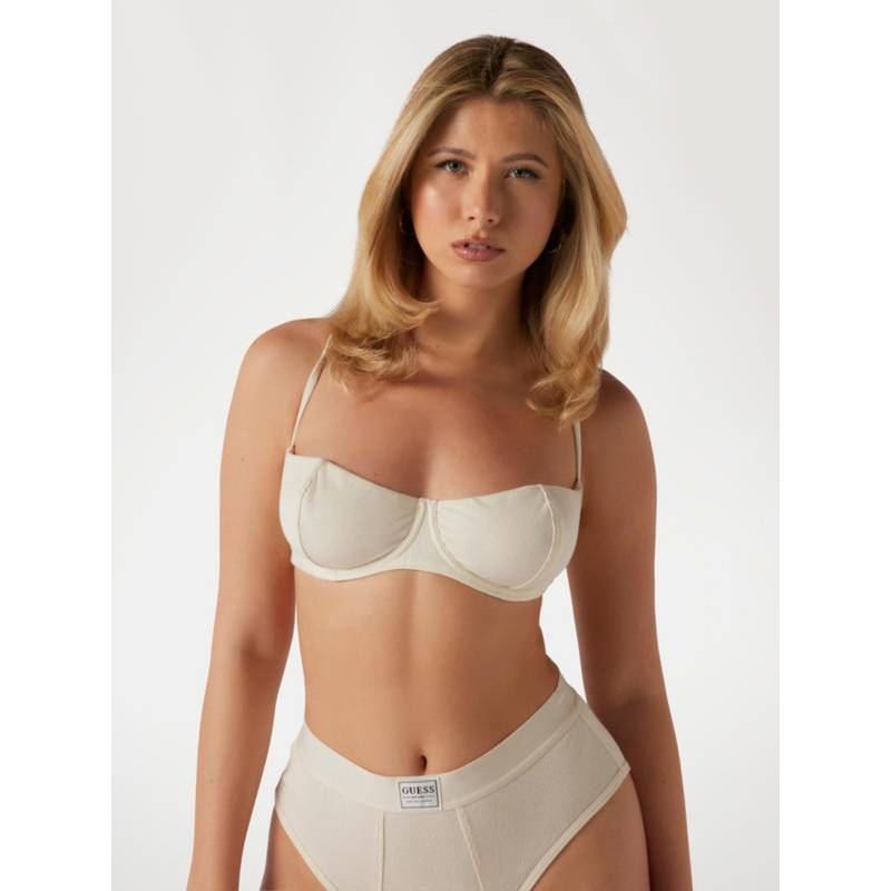 Guess Off White Modal Solid Women Balconette Bra (32B)