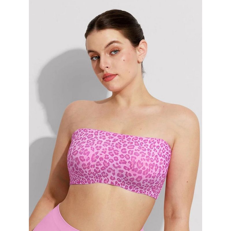Shop The Edit Pink Jelly Wireless Padded Anti Slip Bandeau Bra (S)