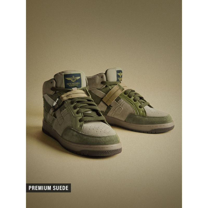 The Souled Store Official Top Gun : Maverick Kicks Men High Top Sneakers Olive (UK 7)
