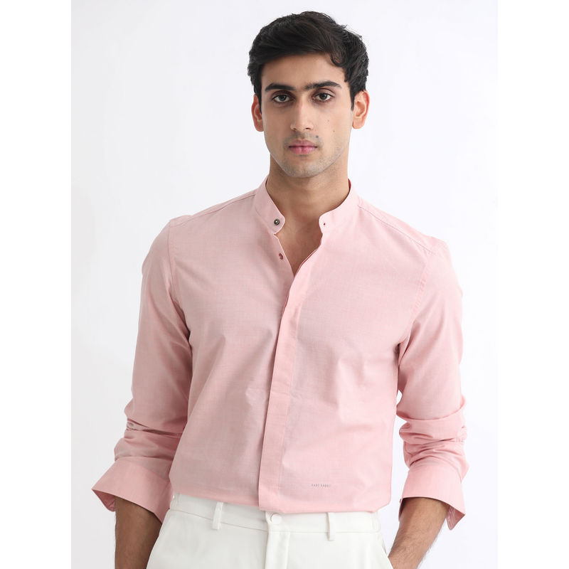 Rare Rabbit Cadim Light Pink Casual Shirt (2XL)