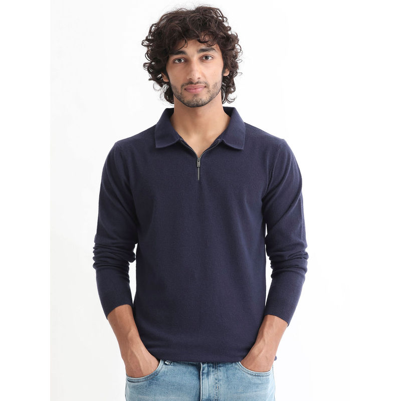 Rare Rabbit Griffin Primary Navy Blue Sweater (XL)