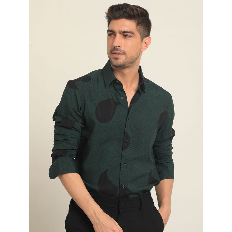 Rare Rabbit Palme Dark Green Casual Shirt (L)