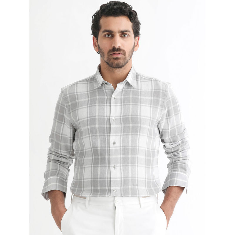 Rare Rabbit Tropia Light Grey Casual Shirt (S)